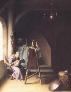 A Man writing in an Artist's Studio (mk33) Gerrit Dou